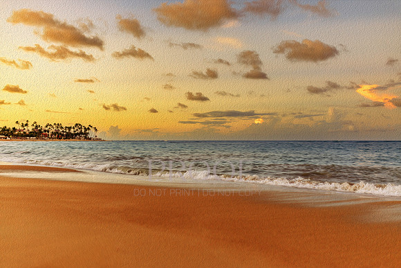 Punta Cana Sunset Oil Painted